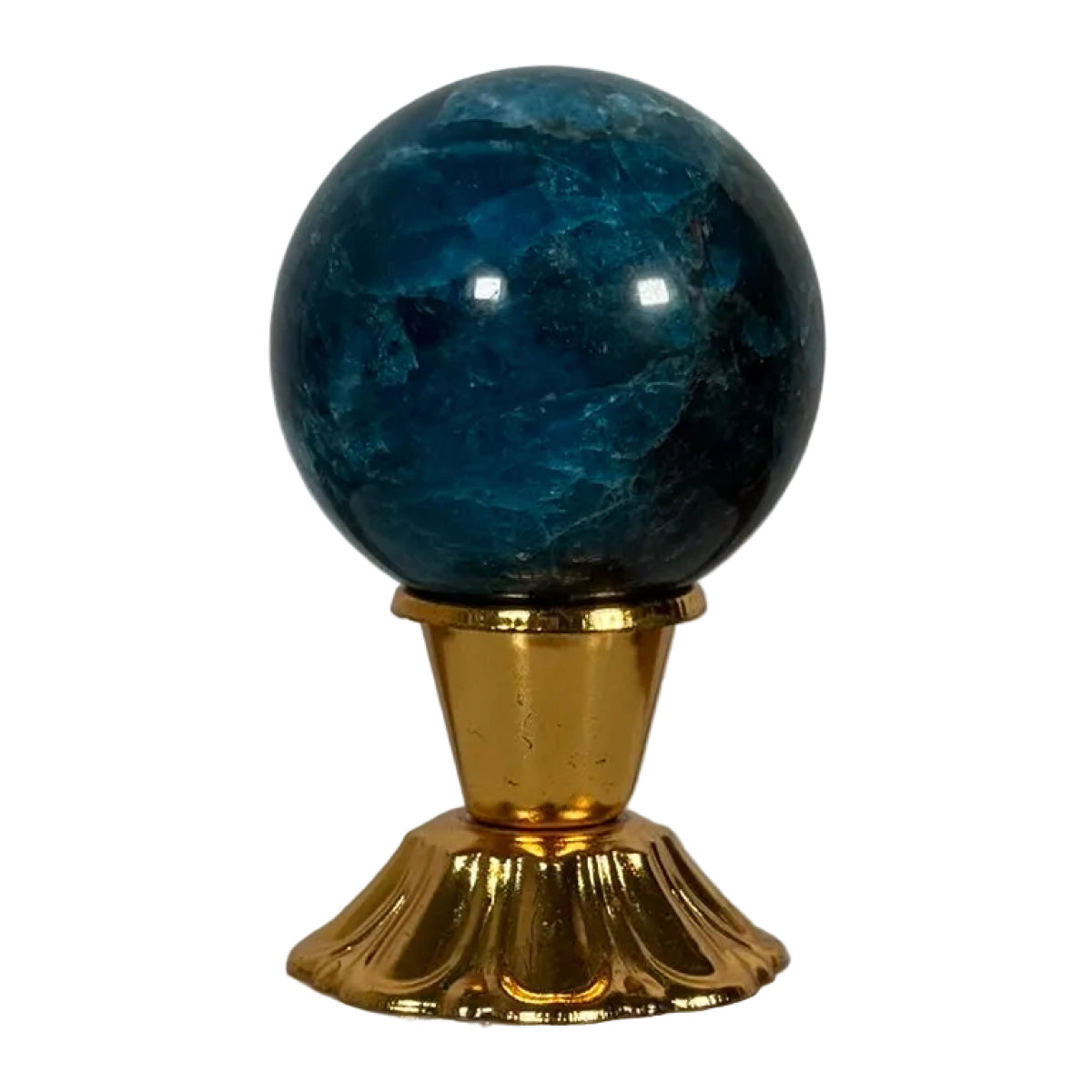 Blue apatite sphere (C) — natural, Madagascar