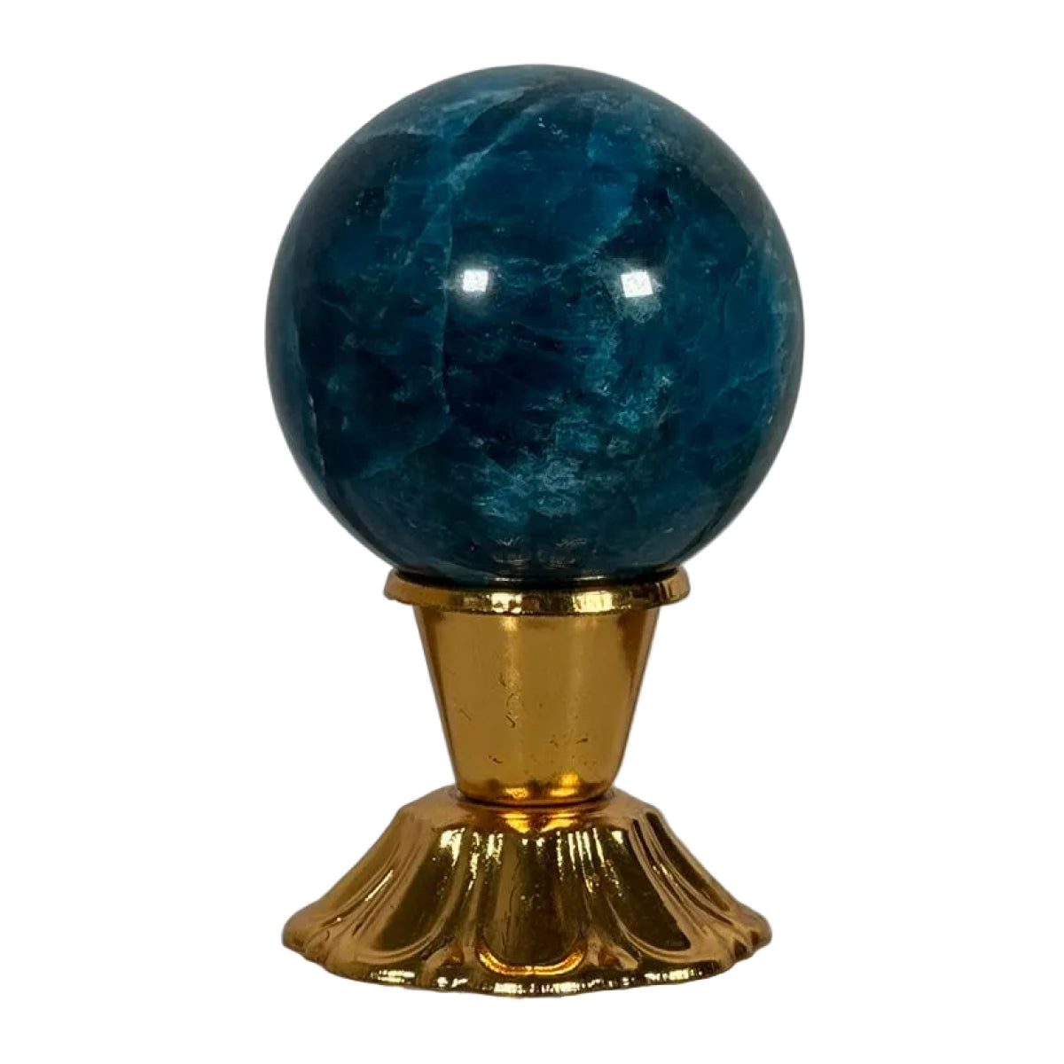 Blue apatite sphere (C) — natural, Madagascar