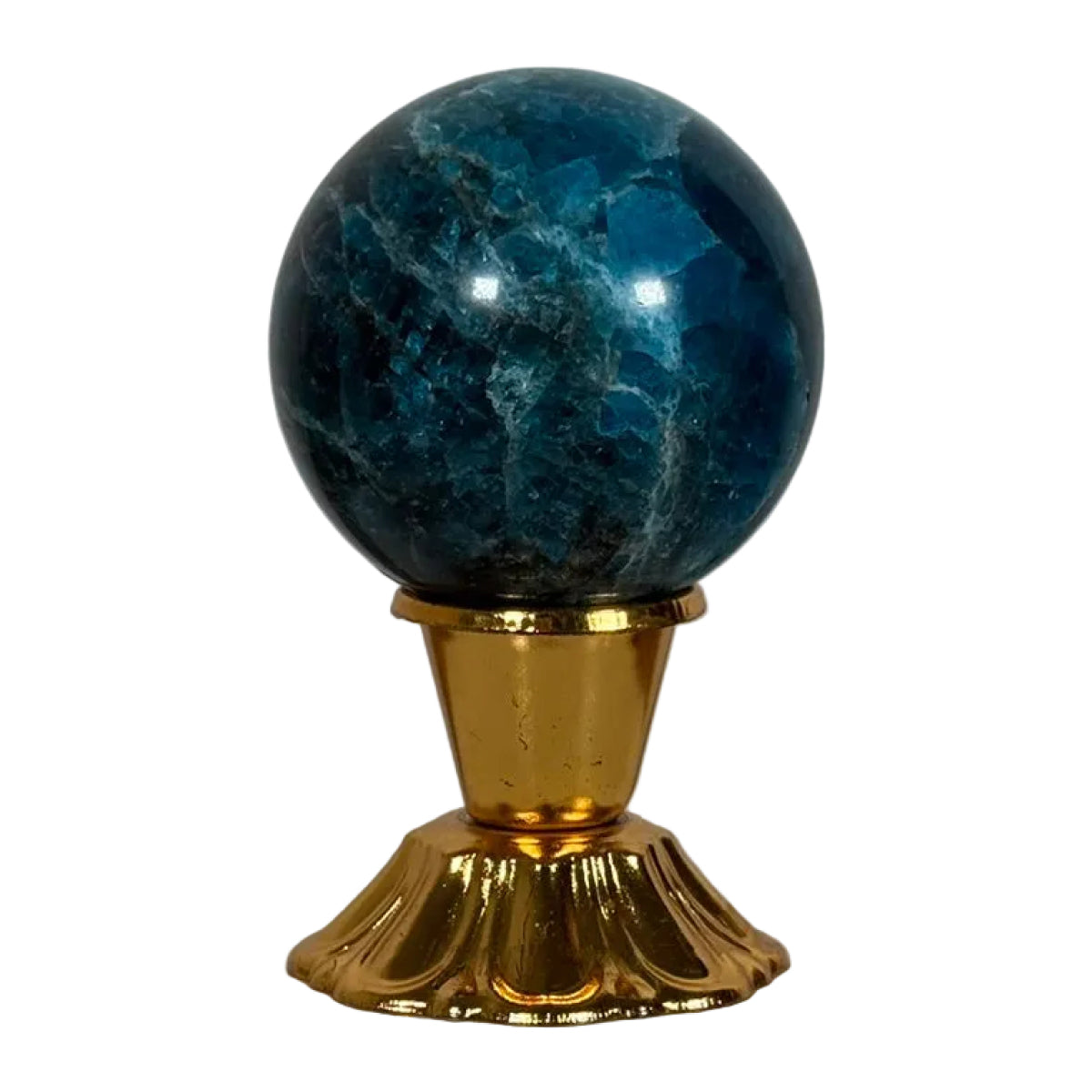 Blue apatite sphere (C) — natural, Madagascar