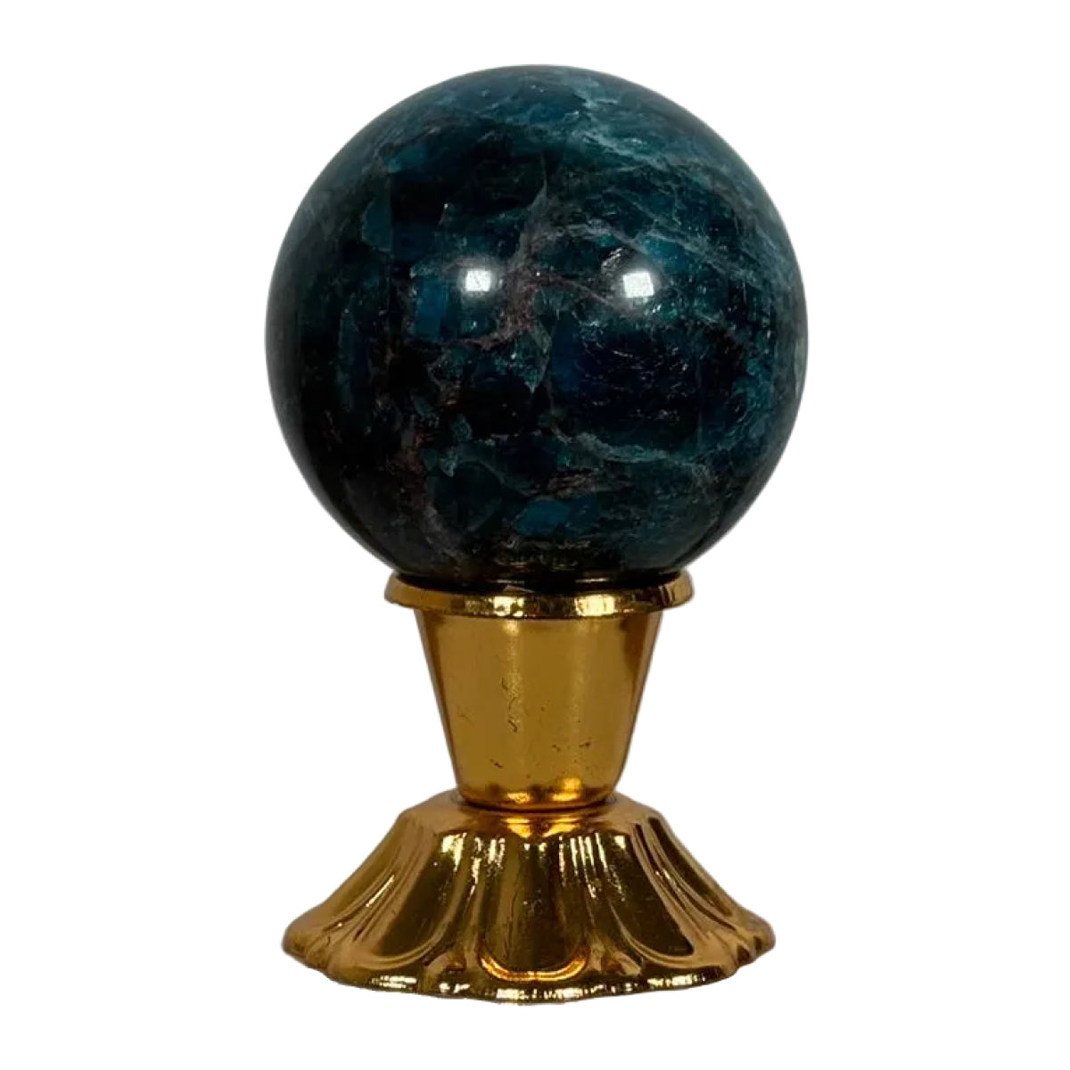 Blue apatite sphere (C) — natural, Madagascar