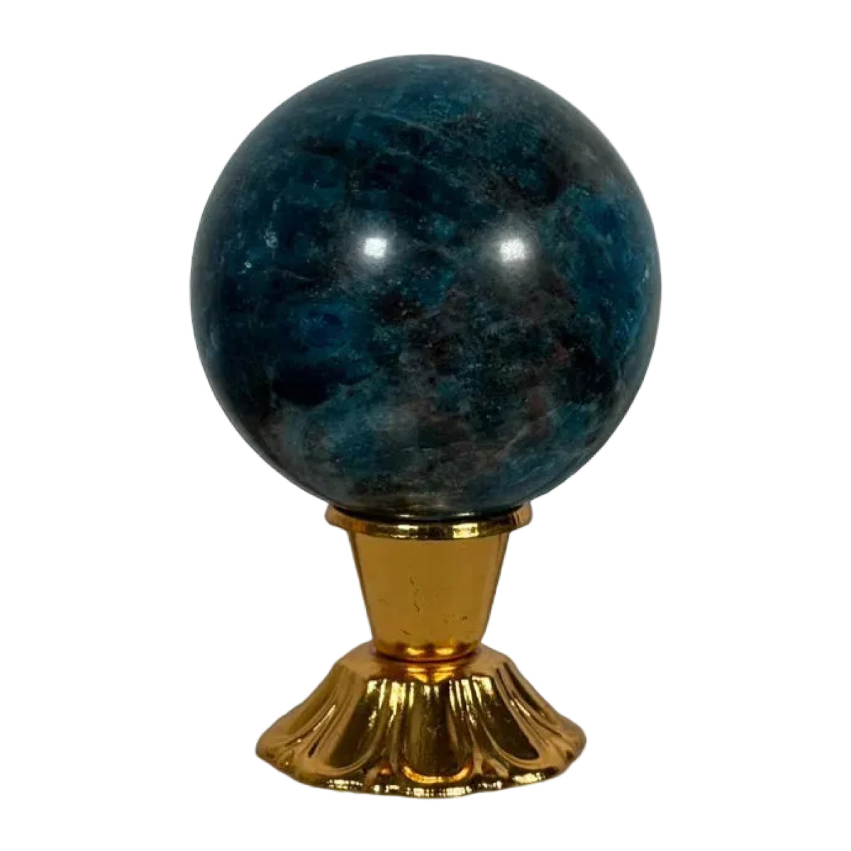 Blue apatite sphere (D) — natural, Madagascar