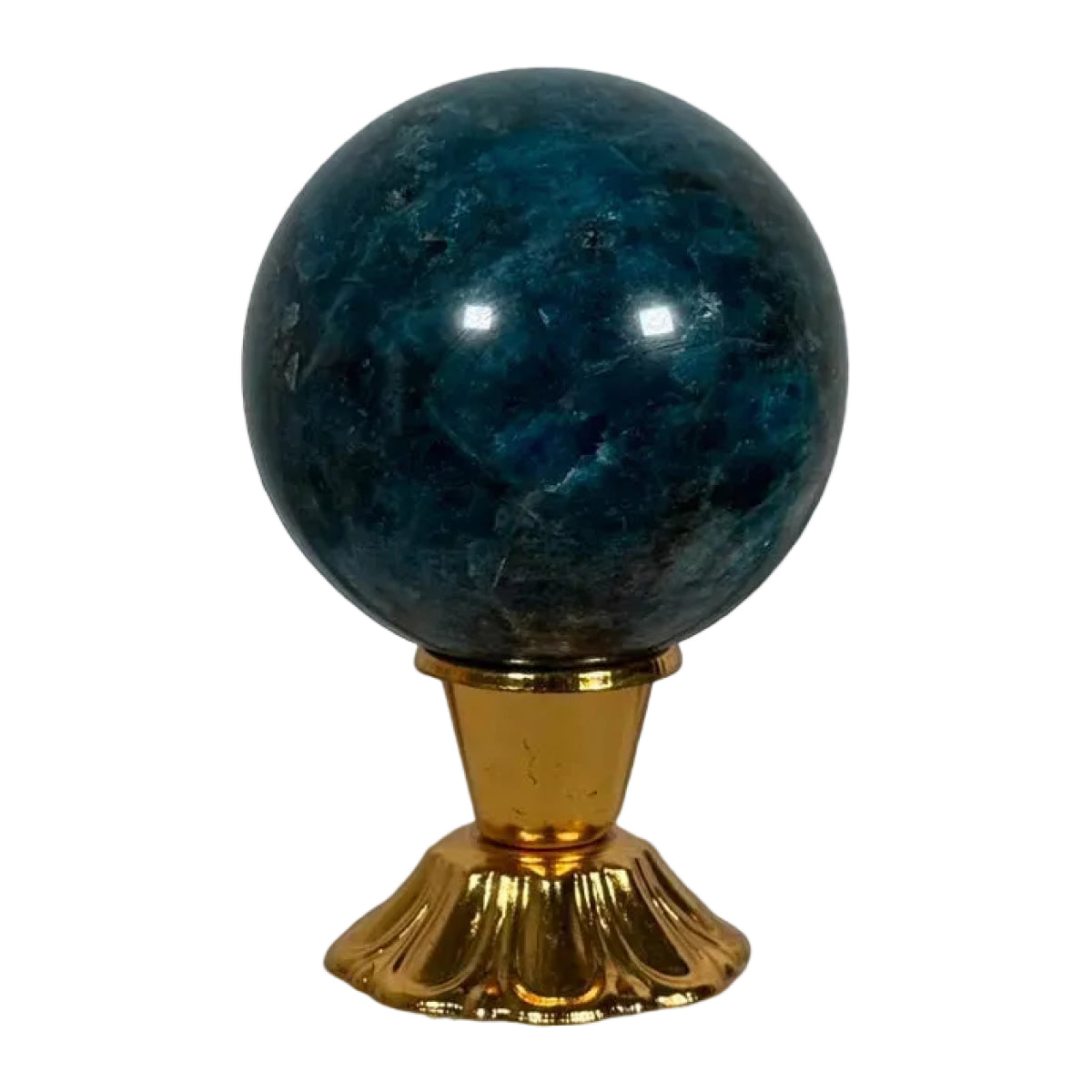 Blue apatite sphere (D) — natural, Madagascar