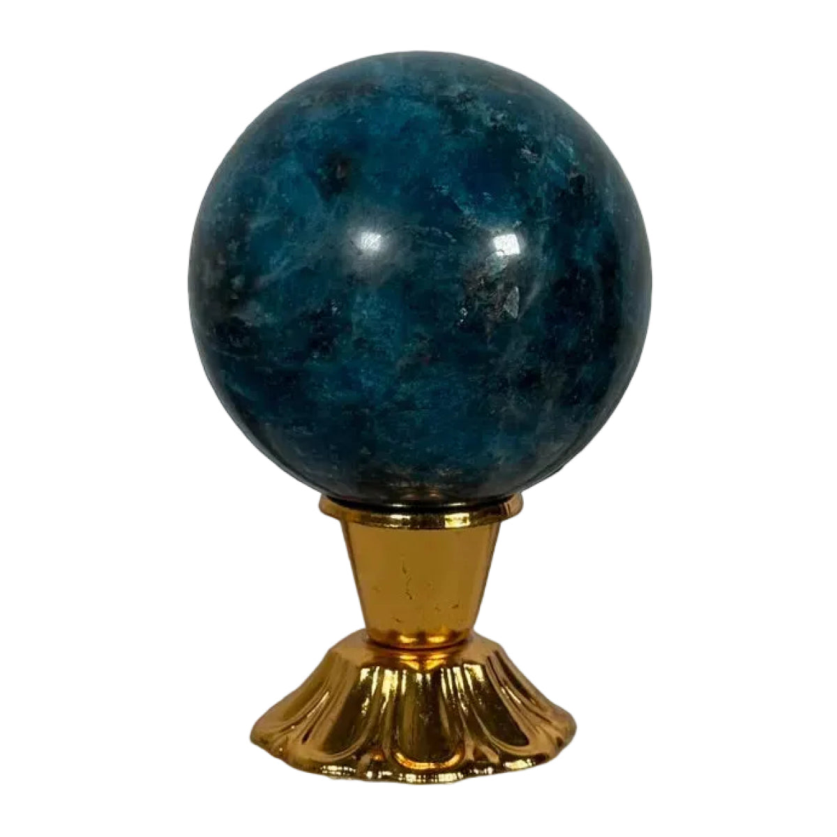 Blue apatite sphere (D) — natural, Madagascar